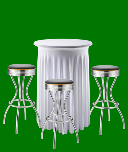 Stehtisch mit Husse und Barhocker